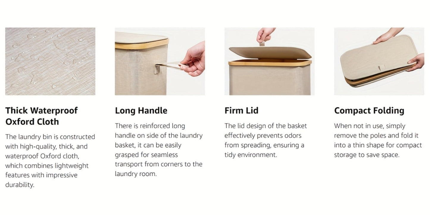 Slim Lidded Laundry Hamper with Removable Bag in Six Colors and 50L, 65L or 75L Options Pictured