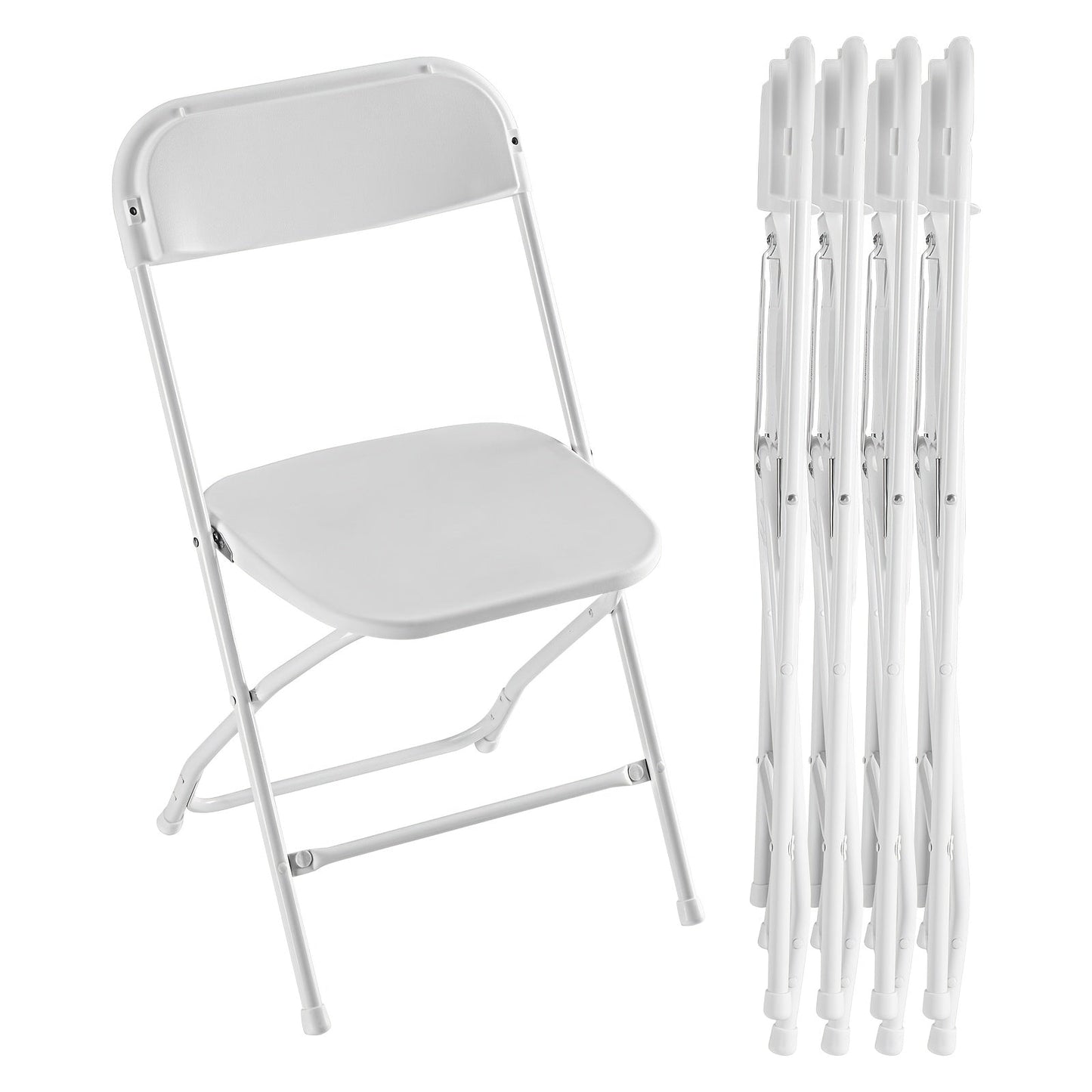 White or Black Molded-Seat Folding Chair Sets in 4, 6, 8, 10 or 20-Piece Checkouts Pictured