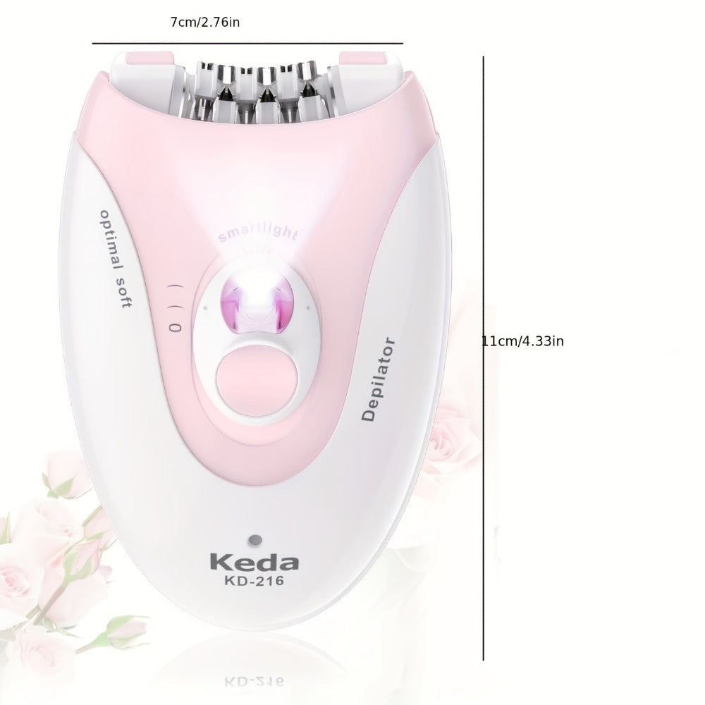 Electric Epilator for Women USB Rechargeable 2-Speed Painless Hair Removal – Stainless Steel Blades Cordless Portable Body Hair Remover