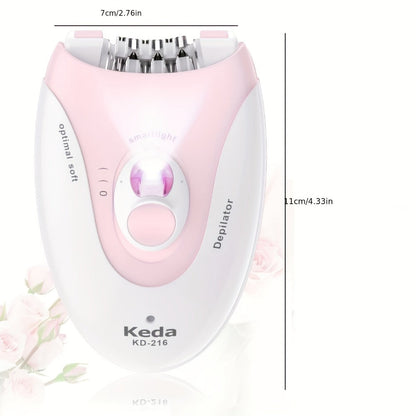Electric Epilator for Women USB Rechargeable 2-Speed Painless Hair Removal – Stainless Steel Blades Cordless Portable Body Hair Remover