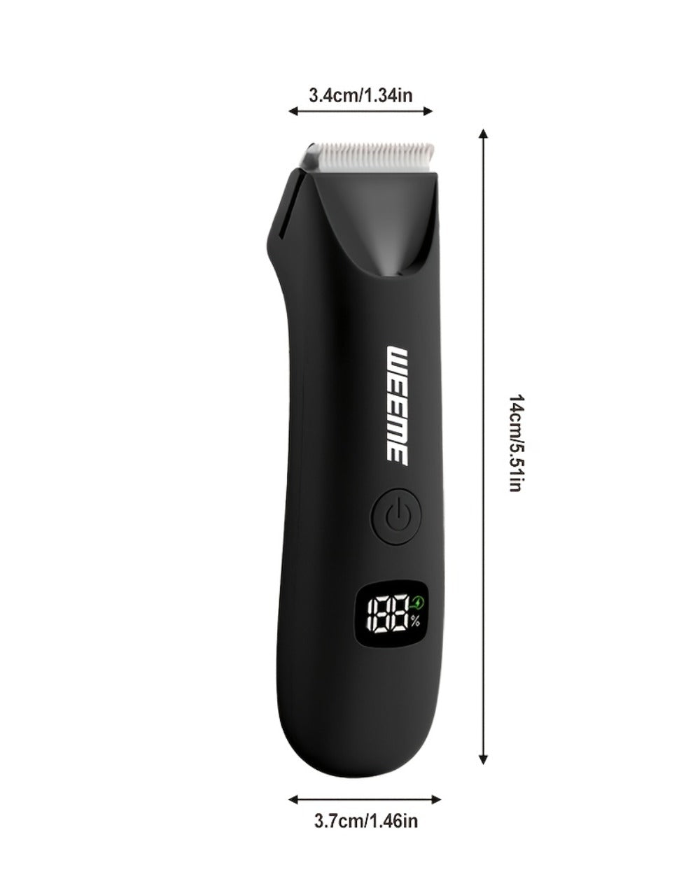 Men's Body Hair Trimmer USB Rechargeable – Chest, Leg & Armpit Hair Trimmer with LCD Display & LED Light, Cordless Electric Body Groomer