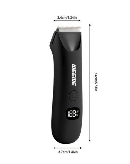 Men's Body Hair Trimmer USB Rechargeable – Chest, Leg & Armpit Hair Trimmer with LCD Display & LED Light, Cordless Electric Body Groomer