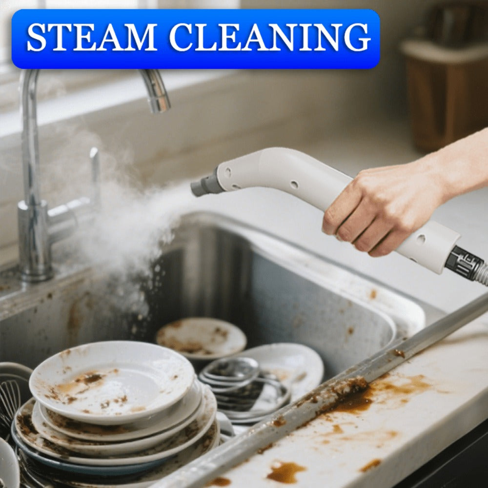Steam Cleaner 1200W Canister Model with Handheld Wand, Flexible Hose and Interchangeable Detail Attachments