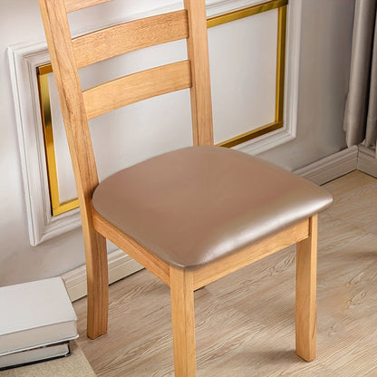 PU Leather Dining Chair Cushion Covers Removable Stretch Seat Slipcovers for Dining Room Kitchen Hotel Set of 4 or 6
