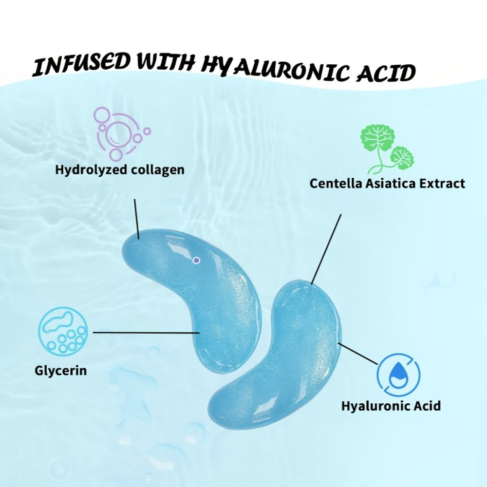 Hyaluronic Acid Eye Mask 25pcs – Collagen & Glycerin Under Eye Patches for Dark Circles, Puffiness & Deep Hydration
