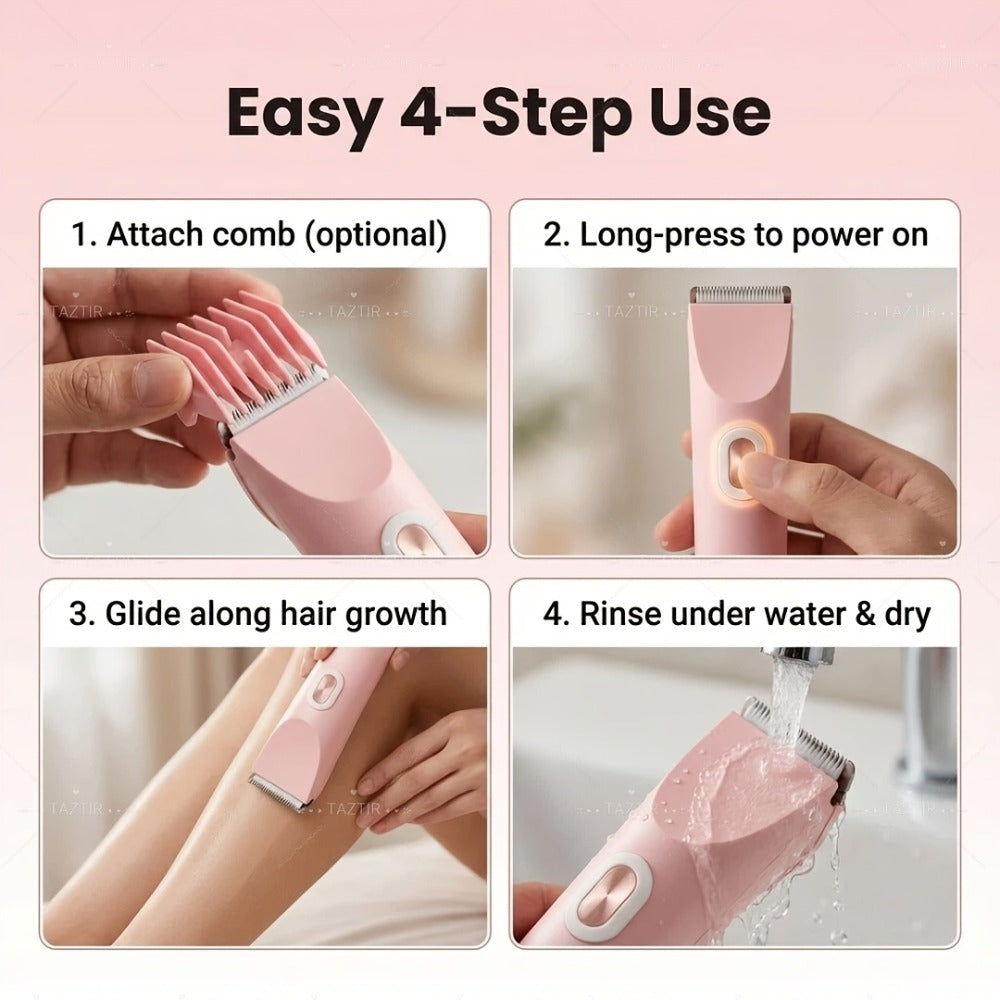Electric Shaver & Bikini Trimmer for Women Dual Head USB Rechargeable – Multipurpose Face Body Hair Removal for Arms Legs Underarm