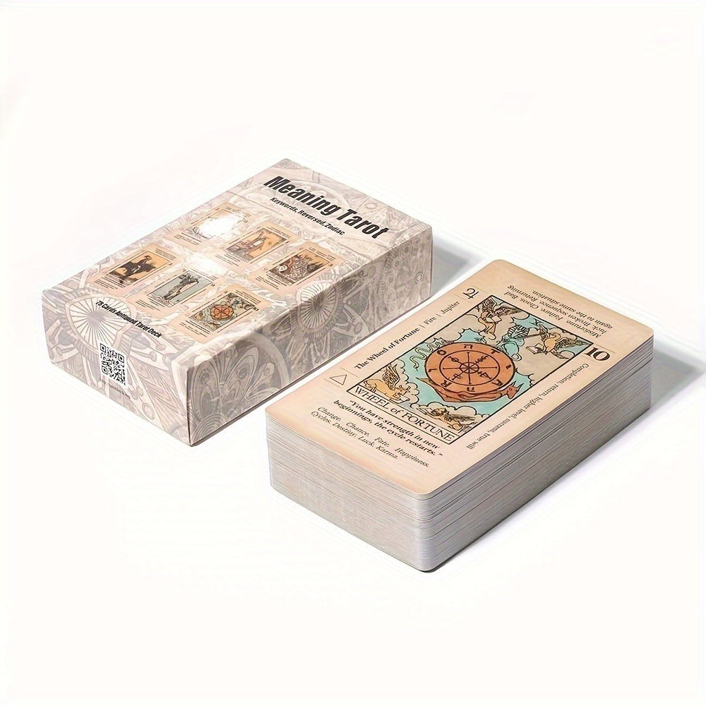 Tarot Cards 78-Card Deck with PDF Guidebook for Beginners – Complete Vintage Spiritual Reading Set, Full Major & Minor Arcana