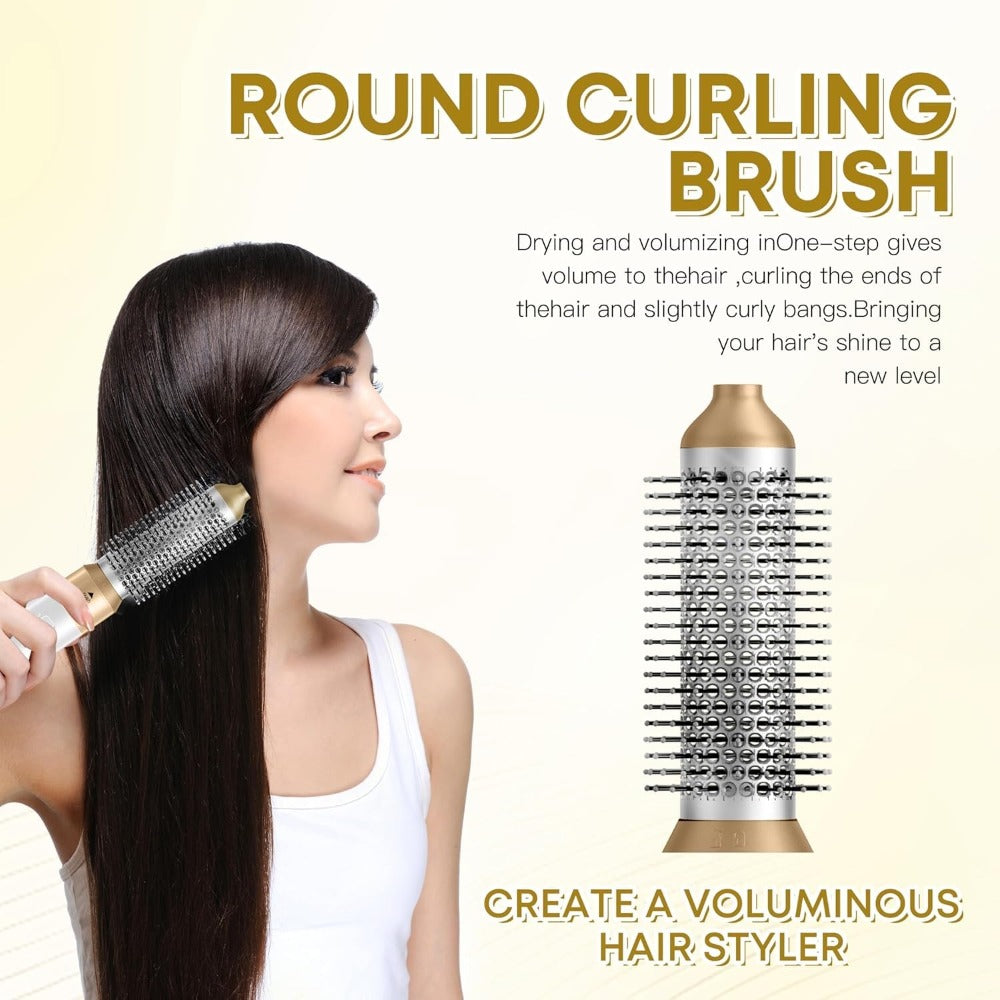 Air Wrap Hair Dryer Brush Set 5-in-1 Ionic Styler, Blow Dryer, Straightening Brush & Dual Air Curler (Clockwise & Counterclockwise)
