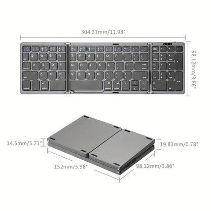 Foldable Bluetooth Keyboard with Numeric Keypad Triple Fold BT5.1 3-Device Multi-Switch USB-C for an Everyday Personal Care Routine