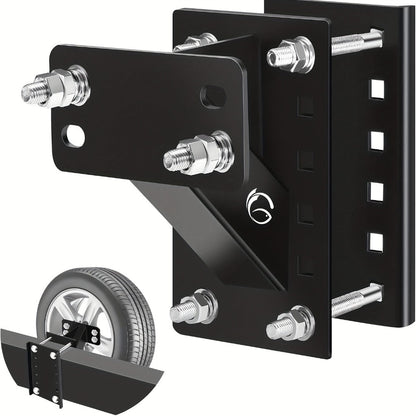 Spare Tire Carrier Bracket for Boat Trailer – Heavy-Duty Lock Frame, Fits 4 5 6 Lug Wheels, 4.5•5.5 Inch Bolt Patterns