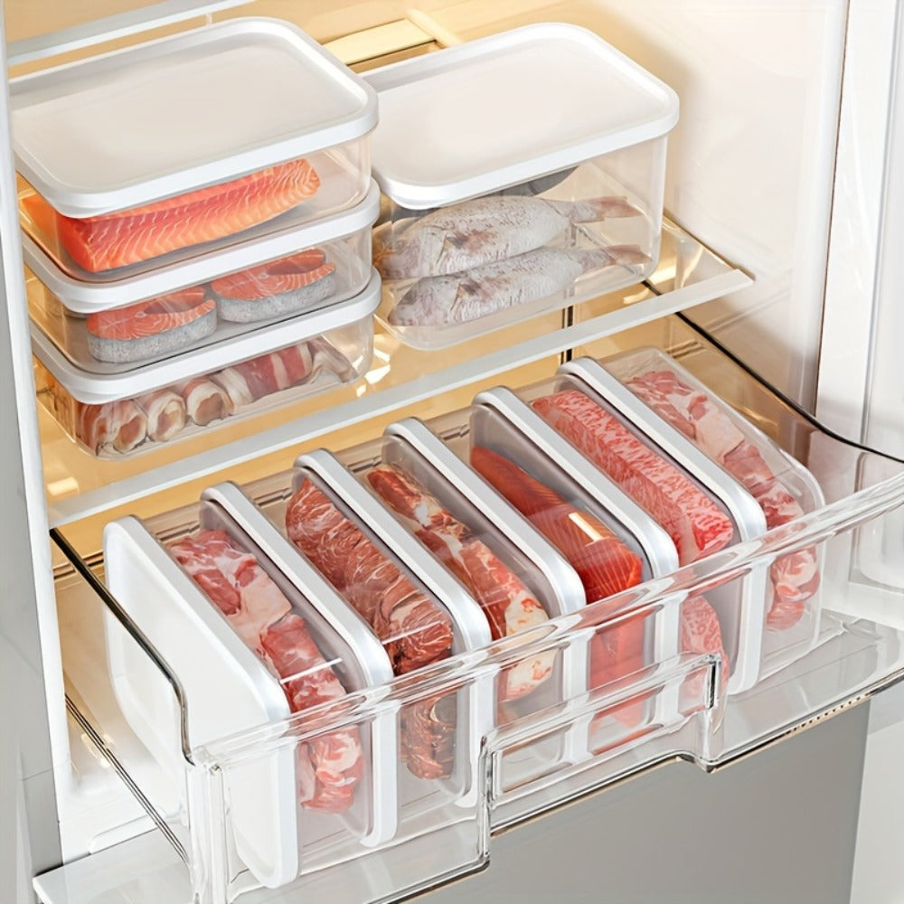 Stackable Refrigerator Storage Containers with Lids 4pcs, 42-Oz BPA-Free Food Storage Set for Meat Fruits Vegetables