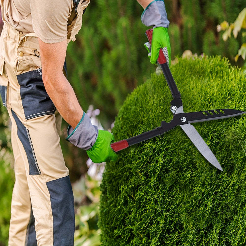 Long-Handle Hedge Shears with 27cm Blades, Red Grips, 51.5cm Pictured Length and 360g Label