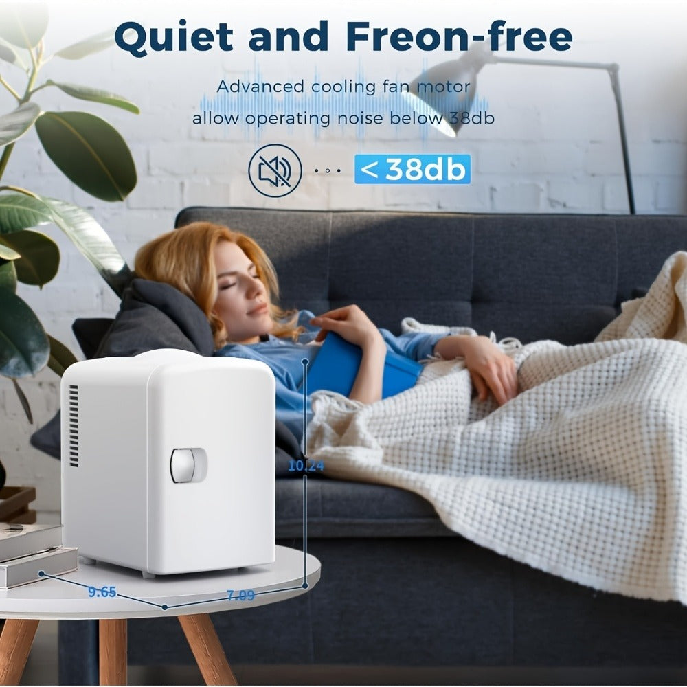 Mini Fridge Skincare Refrigerator 1.06 Gallon Portable - Mini Freezer for Bedroom Dorm Office