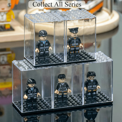 Minifigure Display Case 20-Pack – Clear Acrylic Stackable Storage Boxes for LEGO Figures, Action Figures & Collectibles | Dustproof 360°