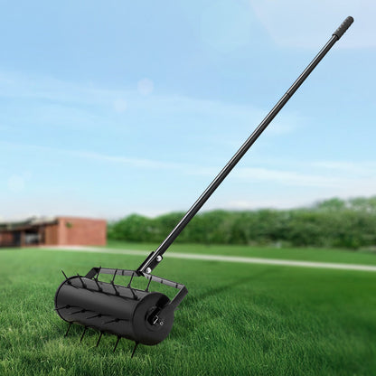 Rolling Lawn Aerator with 18- or 21-Inch Drum, 27 Spikes and Detachable Three-Section Handle