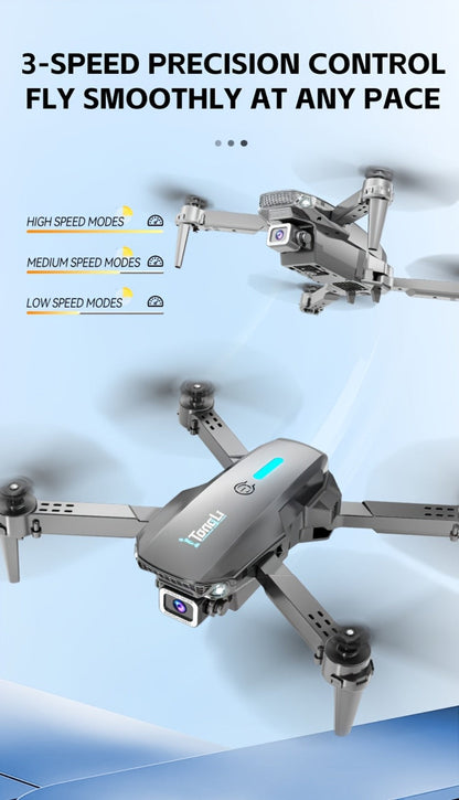 Foldable HD Camera Drone Free Storage Bag USB-C Charging 3D Flips Single or Dual Camera Built-in Screen Remote
