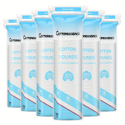 Makeup Remover Pads 600 Count Soft Hypoallergenic Lint-Free Cotton Rounds 360 Locking Edge Unscented Absorbent Disposable Face Pads