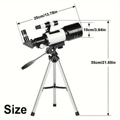 70 mm Refractor Telescope Kit with Five Color Labels, Tripod, Phone Holder and Two Eyepieces