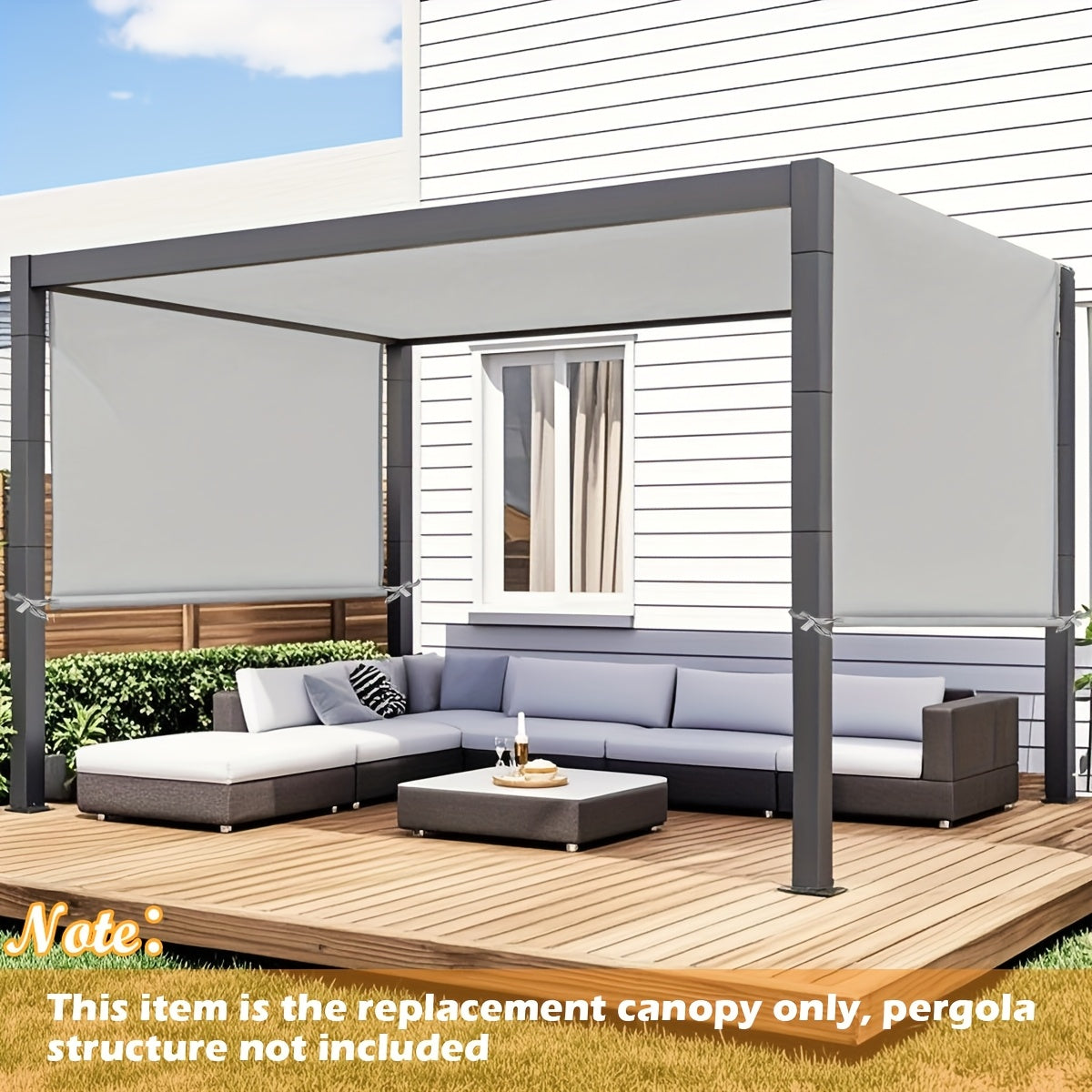 Pergola Canopy Replacement Retractable UV Block | Patio Shade Cover