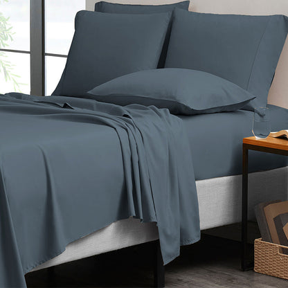 Microfiber and Bamboo Blend Sheet Set with 3- or 6-Piece Packages, 20 Colors and Five Bed Sizes