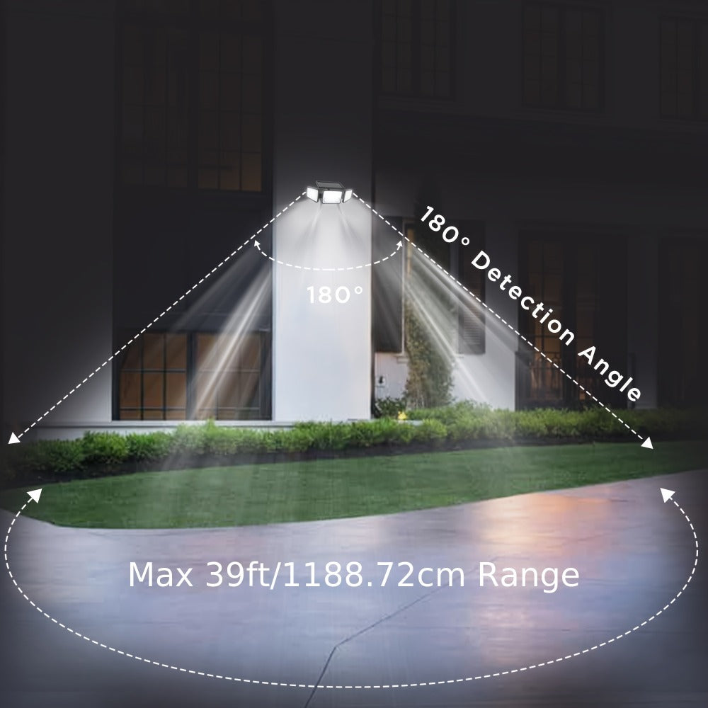 Solar Motion Sensor Light Outdoor, 3000LM 7000K 152 LED Flood Light with Dual Sensor, 270° Wide Angle & 3 Modes for Garden