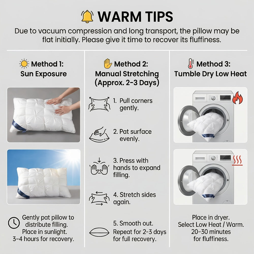 Luxury Hotel Pillows 2PCS, Cool Breathable Pillow Insert, Fluffy Resilient Neck Support, Comfortable Sleeping Pillow