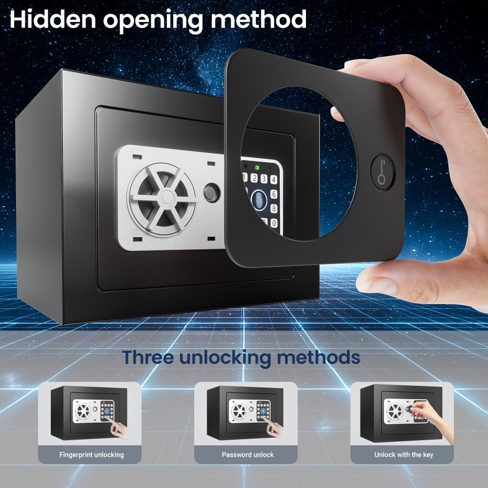 Fingerprint Safe Box with Password and Key Lock 0.3 0.8 1.13 1.71 Cu Ft Home Security Safe for Entryways, Bedrooms and Living Spaces
