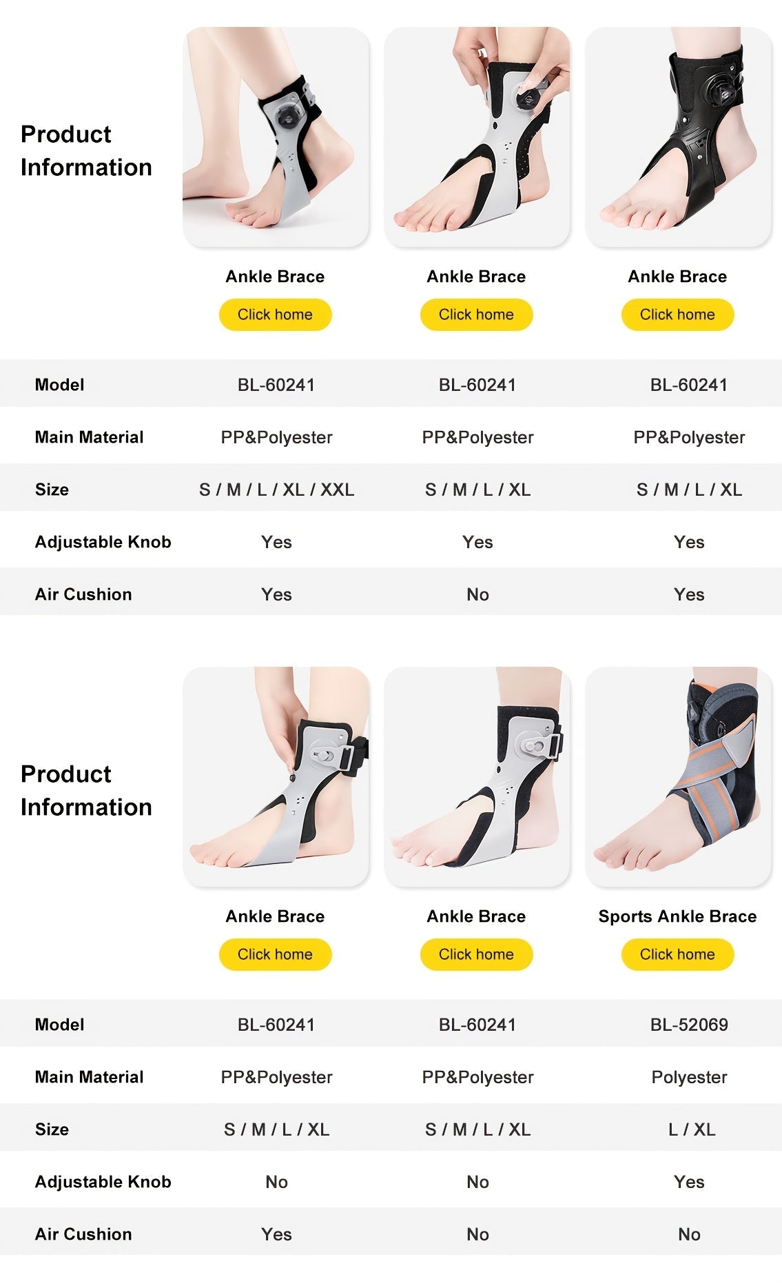 Adjustable Dial Foot Drop Ankle Brace with Air Cushion, Left or Right Foot in Sizes S–XXL Pictured