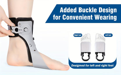 Adjustable Dial Foot Drop Ankle Brace with Air Cushion, Left or Right Foot in Sizes S–XXL Pictured