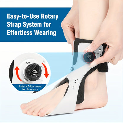 Adjustable Dial Foot Drop Ankle Brace with Air Cushion, Left or Right Foot in Sizes S–XXL Pictured