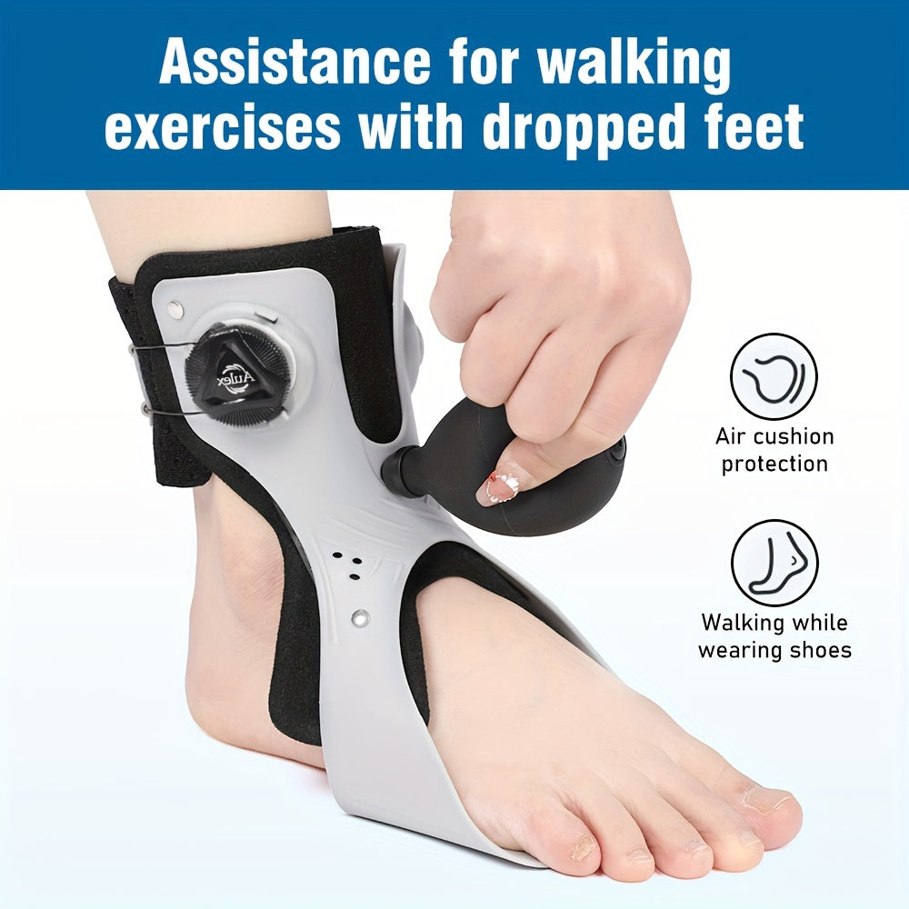 Adjustable Dial Foot Drop Ankle Brace with Air Cushion, Left or Right Foot in Sizes S–XXL Pictured
