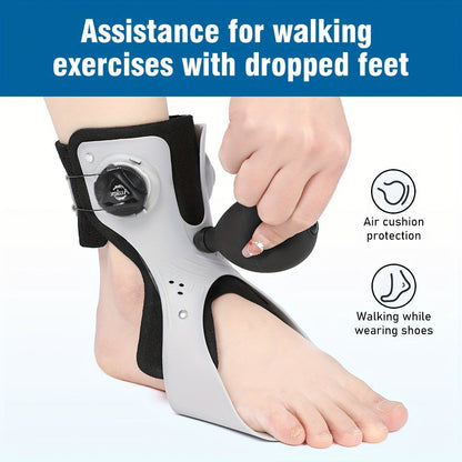Adjustable Dial Foot Drop Ankle Brace with Air Cushion, Left or Right Foot in Sizes S–XXL Pictured
