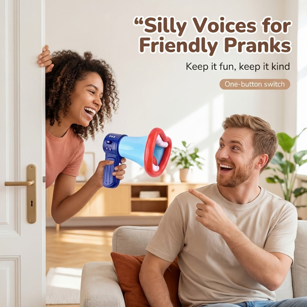 Voice Changer Megaphone Toy for Kids, Funny Big Mouth Handheld Megaphone with Multi Sound Effects