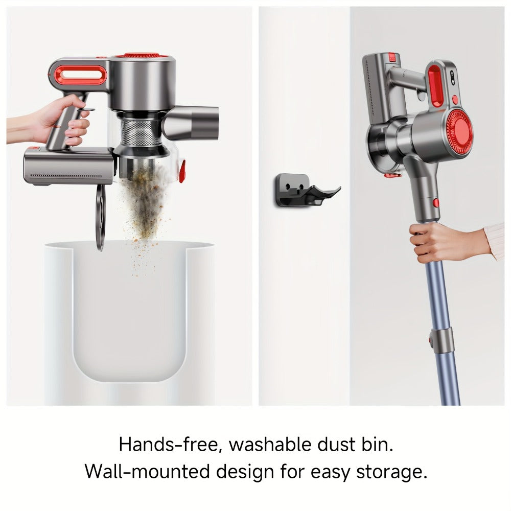 Cordless LED Stick Vacuum Cleaner with Removable Battery, Two Suction Modes and Seven Color Options