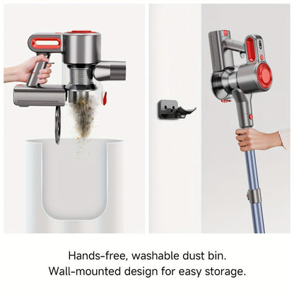 Cordless LED Stick Vacuum Cleaner with Removable Battery, Two Suction Modes and Seven Color Options
