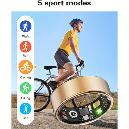 Smart Ring Fitness & Health Tracker for Men & Women, Heart Rate, Sleep, Steps, Calories, Body Temp & HRV Monitoring