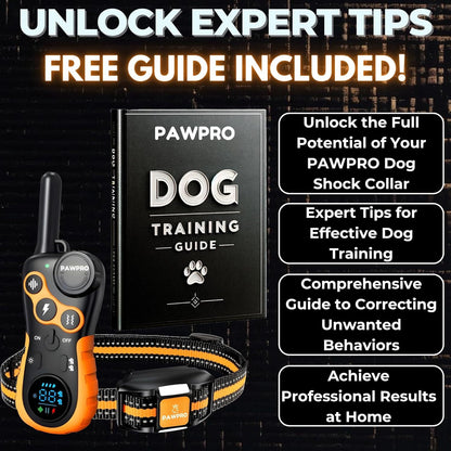 PAWPRO Dog Shock Collar 4-Mile Range Remote Training Collar – 124 Adjustable Levels, 4 Modes Beep Vibration Shock LED, Fits 5-135 lbs Dogs