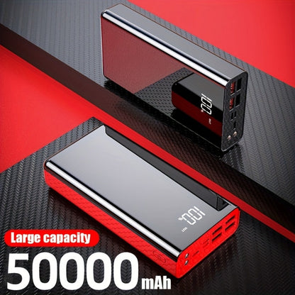 100000mAh Portable Power Bank with Flashlight LED Display Bidirectional Fast Charging Multi-Device USB Charger for Camping Outdoor Emergency