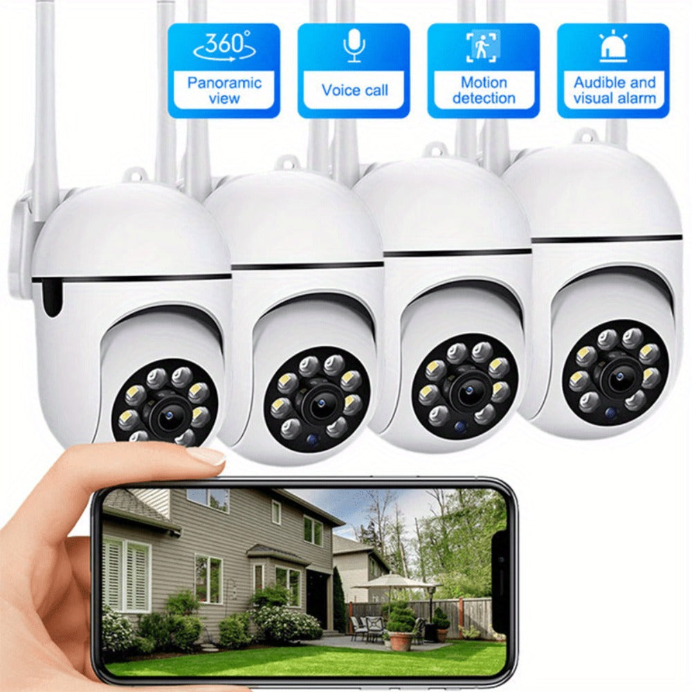 PTZ Dome Security Camera 1080P WiFi 2-Pack Outdoor Indoor, AI Auto Tracking, 360° Pan Tilt, Color Night Vision