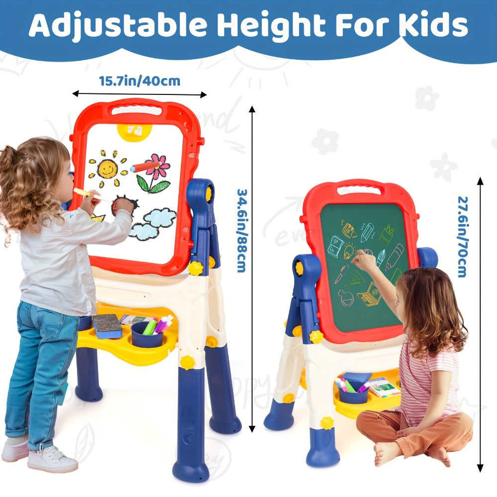 Art Easel for Kids Adjustable Double-Sided Standing Easel with Painting Accessories for Boys & Girls Ages 3+