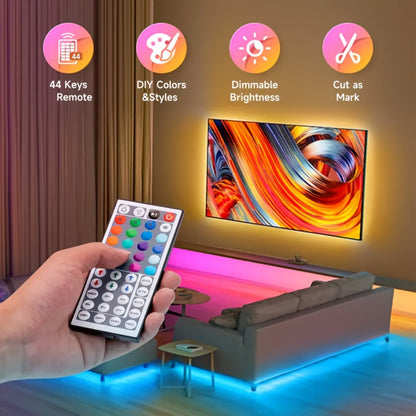 RGB LED Strip Light Kit in 50ft to 260ft Lengths with Color Modes, Dimming and 44-Key Remote