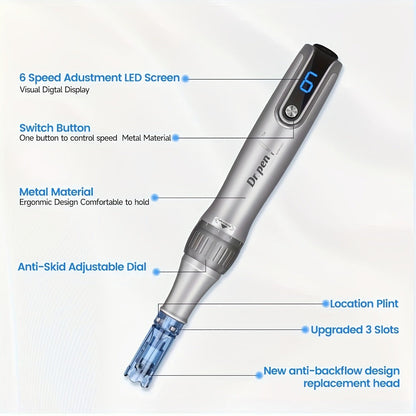 Dr. Pen M8S Microneedling Pen with 25Pcs Nano Cartridges for Entryways, Bedrooms and Living Spaces