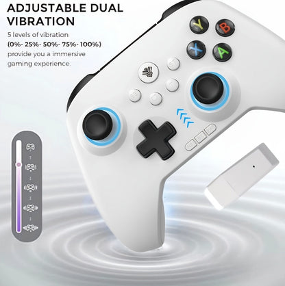 Three-Mode Wireless PC Controller with RGB Lighting, Hall Effect Joystick & Trigger, Programmable Buttons & Vibration for Windows PC