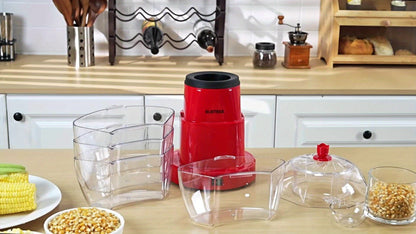 Hot Air Popcorn Maker with 4 Bowls, Oil-Free Electric Popcorn Machine 95% Pop Rate Ready in 3 Min