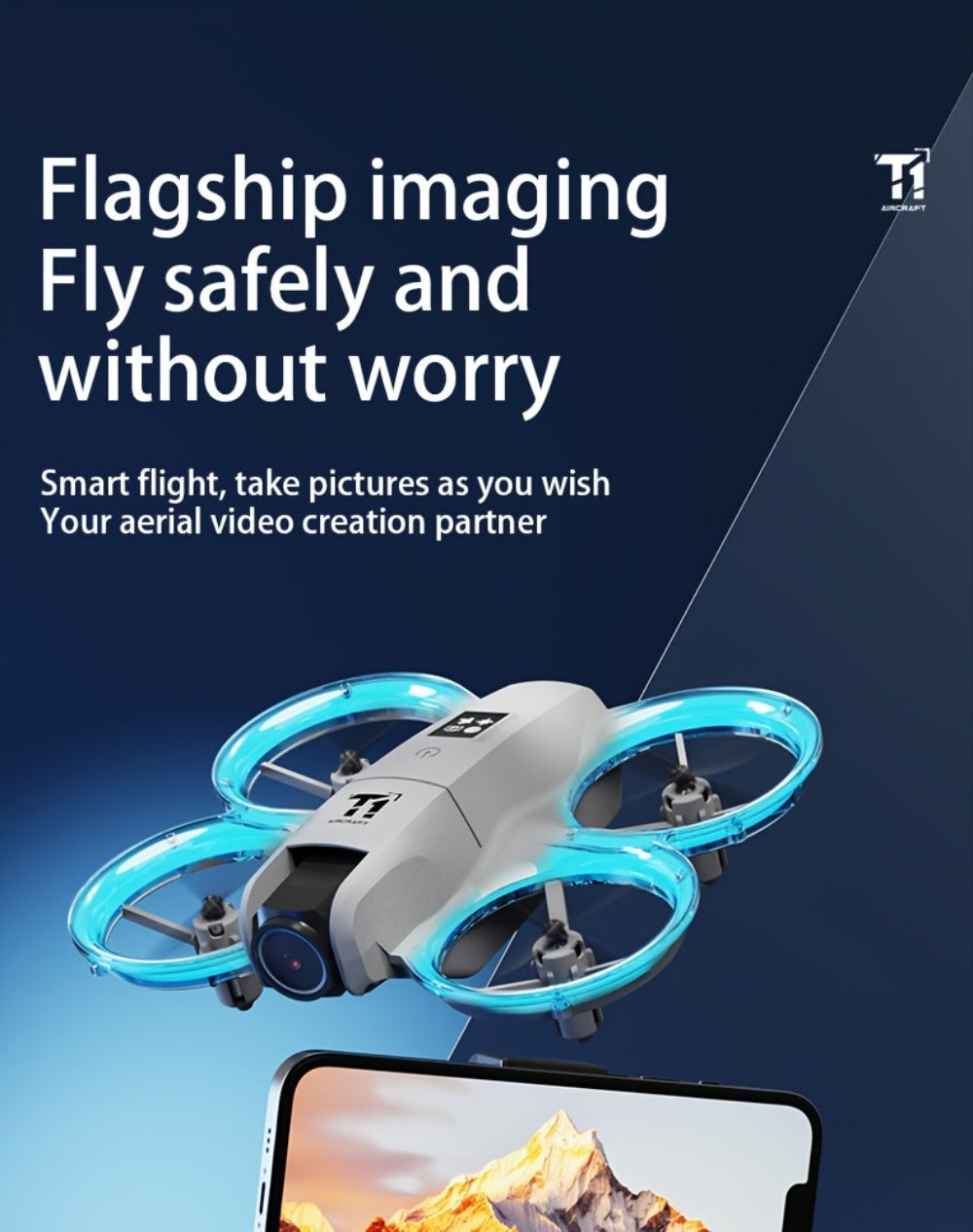 Mini 4K FPV Drone 180° Rotating Dual Camera Optical Flow Positioning Dual Batteries 360° Flip One-Key Takeoff Anti-Shake