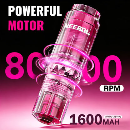 Tattoo Machine Kit Neebol A-07, A-07 Pro or B-08 Cordless Pen with 1600mAh Battery, 20 Cartridges and 8 Inks
