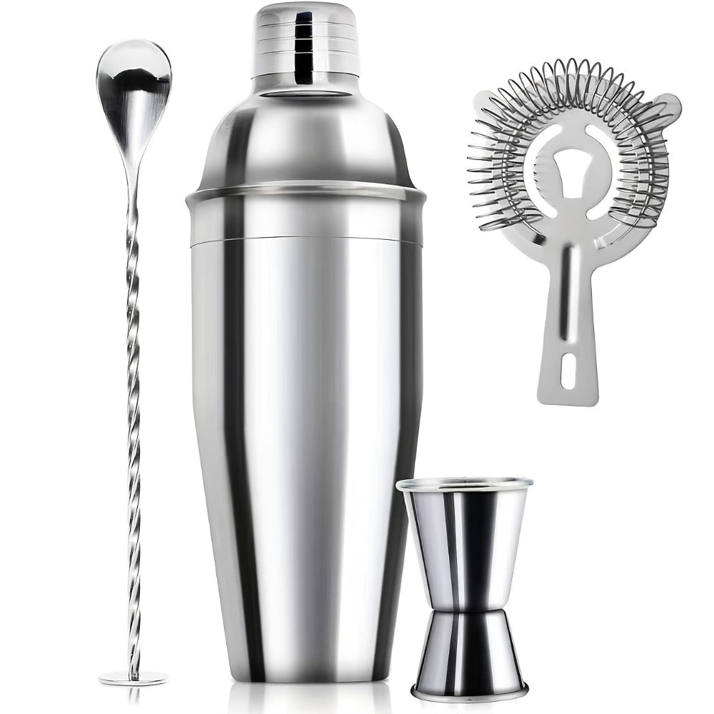Bartender Set 10-Piece Stainless Steel Cocktail Shaker Bar Tool Kit with Bamboo Stand Home for Entryways, Bedrooms and Living Spaces
