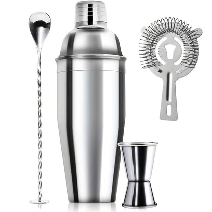 Bartender Set 10-Piece Stainless Steel Cocktail Shaker Bar Tool Kit with Bamboo Stand Home for Entryways, Bedrooms and Living Spaces