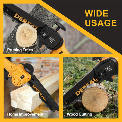 Electric Pole Saw 2-in-1 Cordless with 8" & 6" Chain, 20V 4.0Ah Battery, Adjustable Extendable Tree Pruner for Wood Cutting