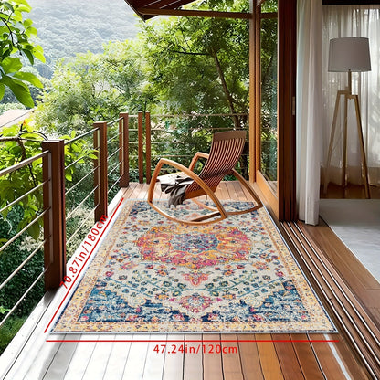 Outdoor Rug | Bohemian Vintage Machine Washable Patio RV Camping Picnic